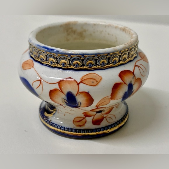 19th Century Antique Gaudy Welsh Unrecorded Pattern Metal Banded Salt Vessel - Picture 12 of 16